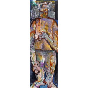 Farrukh Shahab, 5.4 x 18.4 Inch, Oil on Board, Figurative Painting, AC-FS-030